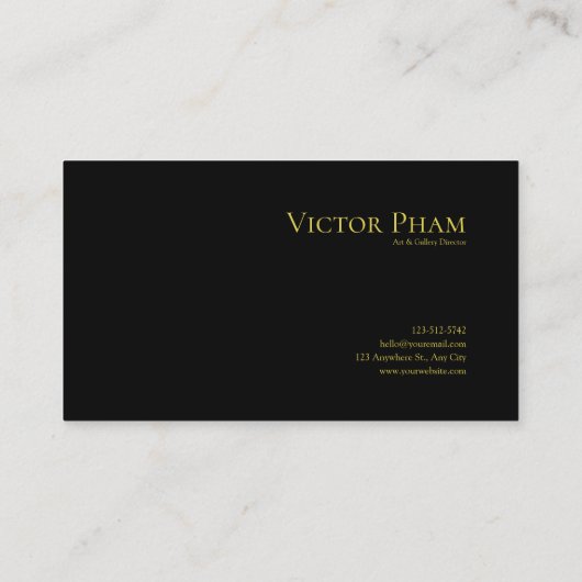 Lush Greenery Black Gold Frame Botanical 名刺 (裏面)