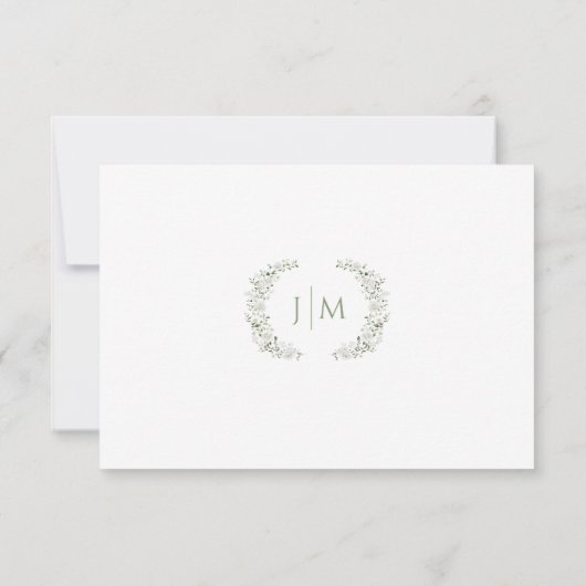 Lush Greenery Eucalyptus Floral Wedding RSVP card (裏面)