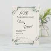 Lush Greenery Wedding Anniversary Invitations 招待状 (スタンド正面)