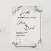 Lush Greenery Wedding Anniversary Invitations 招待状 (正面/裏面)