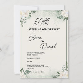 Lush Greenery Wedding Anniversary Invitations 招待状