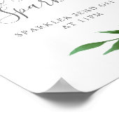 Lush Leaves Elegant Wedding Let Love Sparkle Sign ポスター (角)