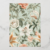 Lush Luxe, Tiger Lily & Mint,日付を保存 箔招待状 (裏面)