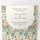 Lush Luxe, Tiger Lily & Mint, Tri fold 結婚's Invi 三つ折りカード (内部最初)