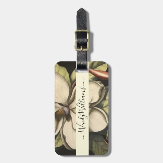 Lush Magnolia 絵を描開花スクリプトの種類 ラゲッジタグ (正面縦)