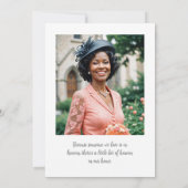 Lush Minimalist Floral Oval Effect Photo Funeral  招待状 (裏面)