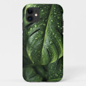 Lush Monstera Leaves with Morning Dew Drops Case-Mate iPhoneケース (裏面)