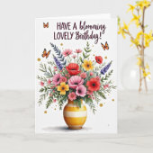 Lush Painted Blooms バースデーカード カード (黄色い花)