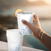 Lush Palm 結婚 Leaf's Windsor Blue/Wht ID956 紙コップ