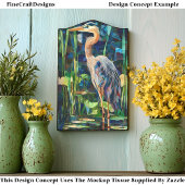 Lush Paper Mosaic Collage Heron Bird BV5 デコパージュ 薄葉紙