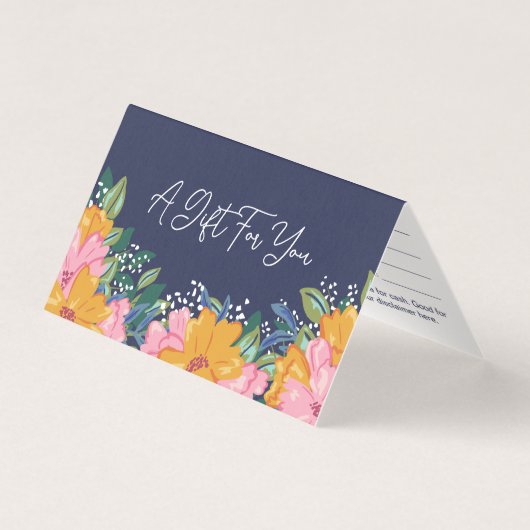 Lush Pink Yellow Flowers Gift Certificate (正面)