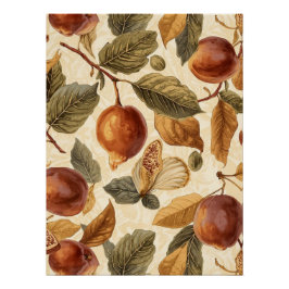 Lush Plums & Fig Leaves Art Print | Gilded Botanic ポスター