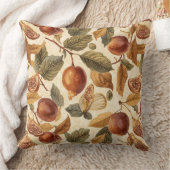 Lush Plums & Fig Leaves Throw Pillow | Gilded クッション (ブランケット)