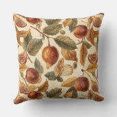 Lush Plums & Fig Leaves Throw Pillow | Gilded クッション (裏面)