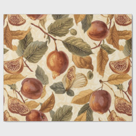 Lush Plums & Fig Leaves Wrapping Paper | Vintage ラッピングペーパー