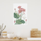 Lush Poppy Blooms Print - エアリーなピンクの花と ポスター (キッチン)