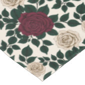 Lush Red And Burgundy Roses With Dark Green Leaves テーブルクロス (アングル)