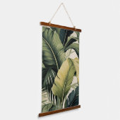 Lush Tropical Banana Leaf Botanical Wall Art 吊り下げ型タペストリー (傾斜あり)