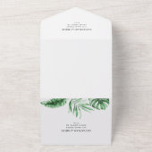Lush Tropical Greenery Combined Wedding Invitation オールインワン招待状 (外側)