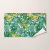 Lush Tropical Island Green Palm Leaf Watercolor バスタオルセット (ハンドタオル)