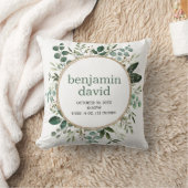 Lush Watercolor Greeneryベビー誕生詳細 クッション (ブランケット)