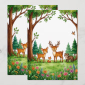 Lush Woodland Meadow Illustration (正面/裏面)