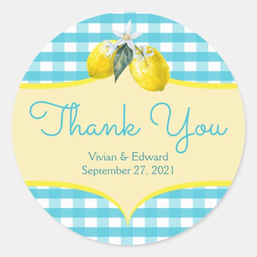Lussy Lemon Thank You Stickers ラウンドシール (正面)