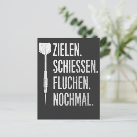 Lustger Dart Spruch Dartpfeilの問題 ポストカード (スタンド正面)