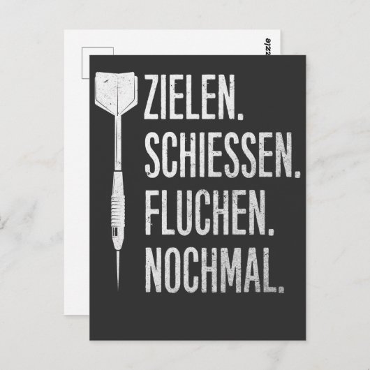 Lustger Dart Spruch Dartpfeilの問題 ポストカード (正面/裏面)