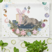 Lustig süsses Küchentuch mit Pferdebild キッチンタオル (折り畳み)