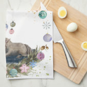 Lustig süsses Küchentuch mit Pferdebild キッチンタオル (四つ折り)