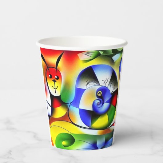 Lustige bunte Schnecke 紙コップ (裏面)