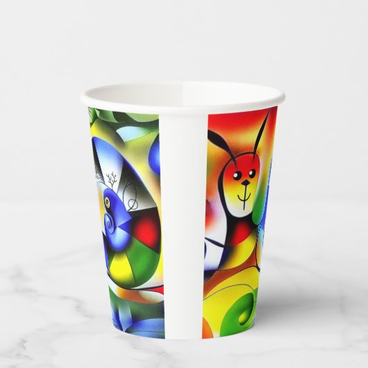 Lustige bunte Schnecke 紙コップ (左)