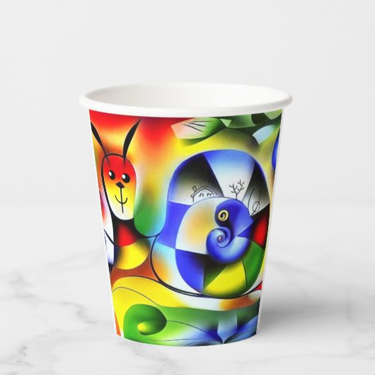 Lustige bunte Schnecke 紙コップ (正面)