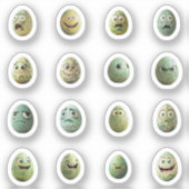 Lustige Chibi-Ostereier-Sticker – 16 Stück シール (正面)