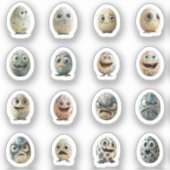 Lustige Chibi-Ostereier-Sticker – 16 Stück シール (正面)