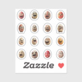 Lustige Chibi-Ostereier-Sticker – 16 Stück シール (シート)