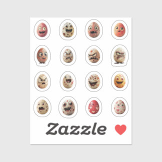 Lustige Chibi-Ostereier-Sticker – 16 Stück シール