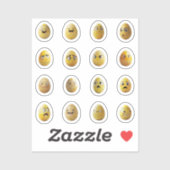 Lustige Chibi-Ostereier-Sticker – 16 Stück シール (シート)