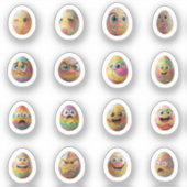 Lustige Chibi-Ostereier-Sticker – 16 Stück シール (正面)