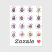 Lustige Chibi-Ostereier-Sticker – 16 Stück シール (シート)