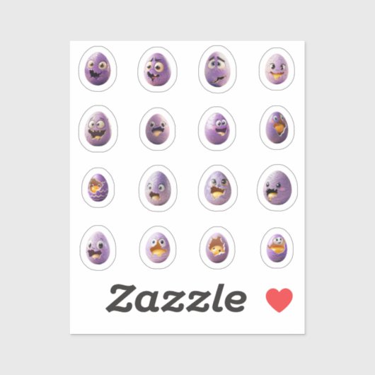 Lustige Chibi-Ostereier-Sticker – 16 Stück シール (シート)