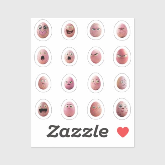 Lustige Chibi-Ostereier-Sticker – 16 Stück シール (シート)