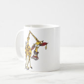 lustige Giraffe mit Ohrring und Goldzahn コーヒーマグカップ (正面左)