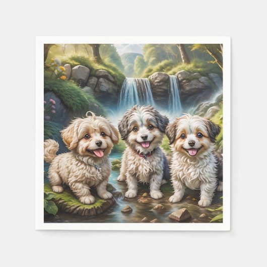 Lustige Hundebande スタンダードカクテルナプキン (正面)