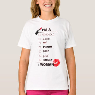 Lustige Inschrift mit rotem Lippenstift und Lippen Tシャツ