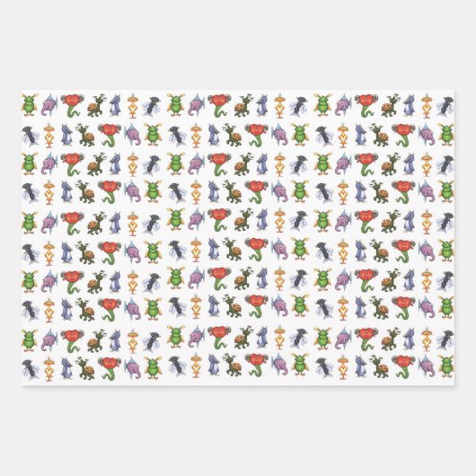 Lustige Monster ラッピングペーパーシート (正面3)