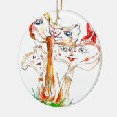 Lustige Pilze セラミックオーナメント (左)