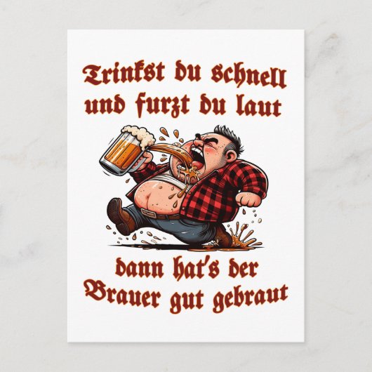 Lustiger Bier Trinkspruch mit Schlacki ポストカード (正面)