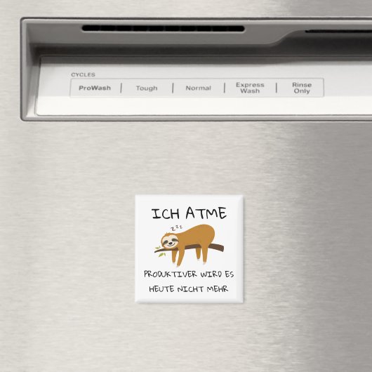 Lustiger Faultier Spruch Geschenk Magnet マグネット (インサイチュ (食洗機))